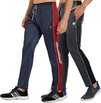 ESTRO Striped Men Grey, Blue Track Pants