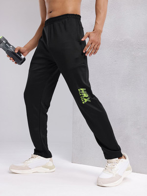 HRX by Hrithik Roshan Printed Men Black Track Pants