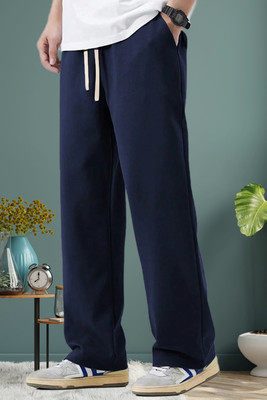 IRHA Solid Men Blue Track Pants