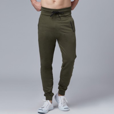 VERRNON Solid Men Dark Green Track Pants