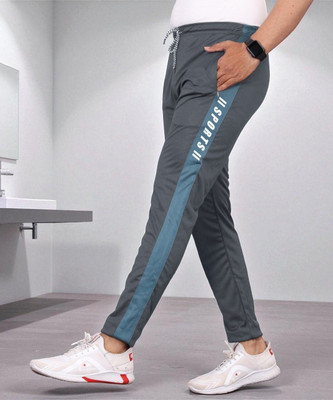 GAJVU Self Design Men Black Track Pants