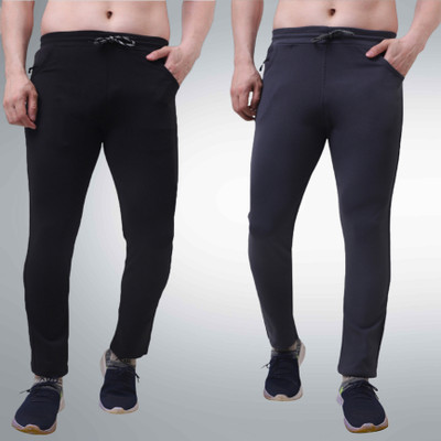 Kroop Solid Men Grey, Black Track Pants