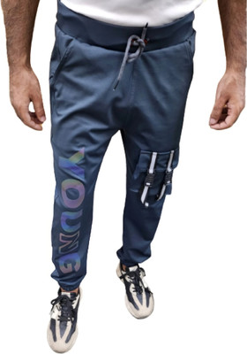 Mindsart GENZ Printed Men Black Track Pants