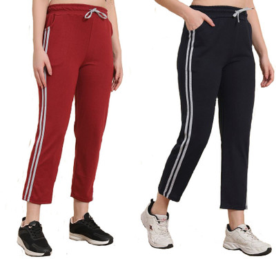 Trendy World Striped Women Multicolor Track Pants