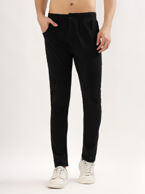 PURPLE SHADOWS Solid Men Black Track Pants