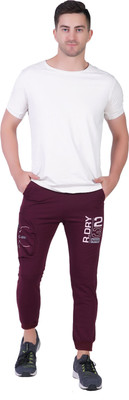 Mindsart Trend Colorblock Men Maroon Track Pants