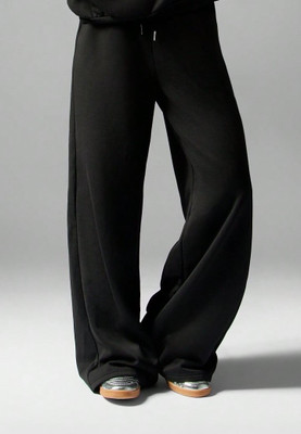 Dockstreet Solid Women Black Track Pants
