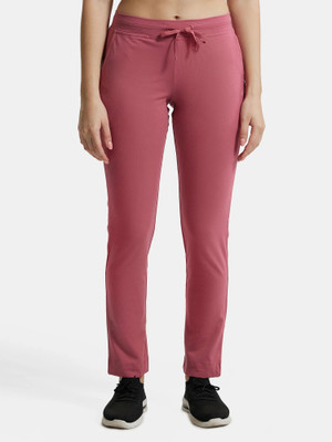 JOCKEY 1301 Super Combed Cotton Elastane Stretch Solid Women Pink Track Pants