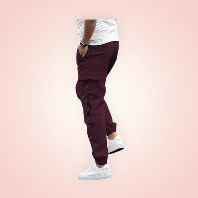 THE PVR CLOTHING Solid Men Maroon Track Pants
