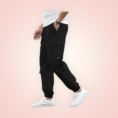 Guptaji Solid Men Black Track Pants