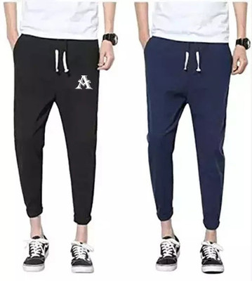 YFB Solid Men Blue Track Pants