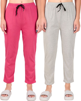 FASHIONHOUSETS Solid Women Pink, Grey Track Pants