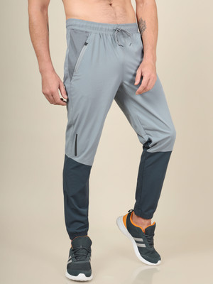 TECHNOSPORT Colorblock Men Black Track Pants
