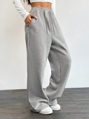 Dockstreet Solid Women Grey Track Pants