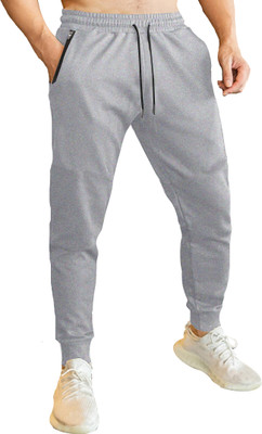 JUGULAR Solid Men Grey Track Pants