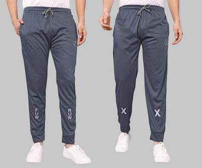 ANAND Self Design Men Grey, Grey Track Pants