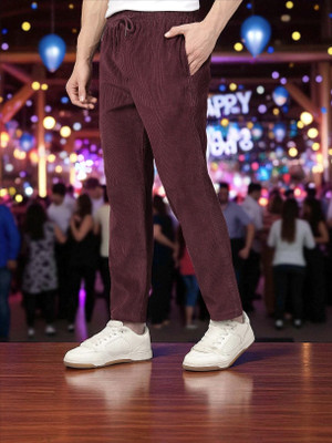 THE SARTHI FASHION TREND Self Design Men Purple Track Pants