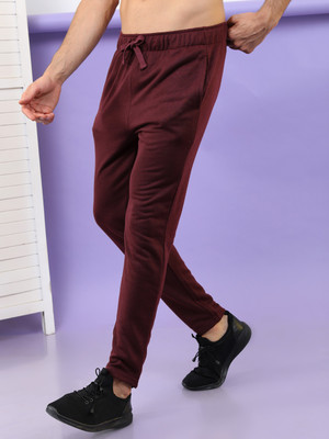 HIGHLANDER Solid Men Maroon Track Pants