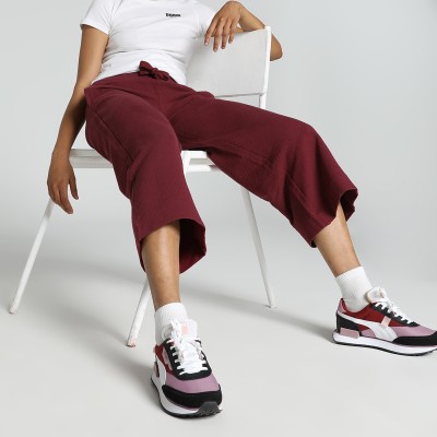 PUMA Solid Women Red Track Pants