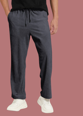 NIVEDANM Relaxed Men Grey Trousers