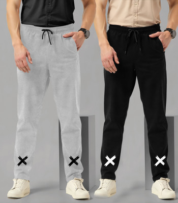 FEEL TRACK Solid Men Black Track Pants