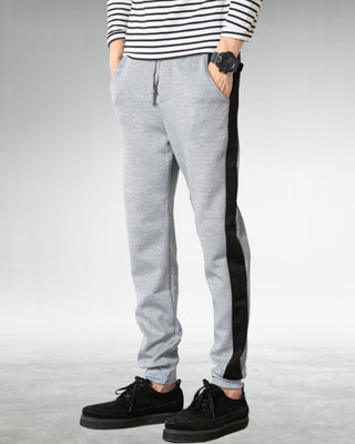 Tee town Colorblock Men Grey Track Pants