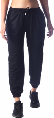 London Hills Solid Women Black Track Pants