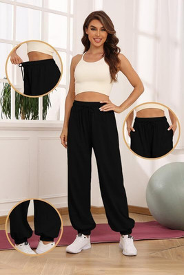 IRONDYE Loose Fit Women Black Trousers