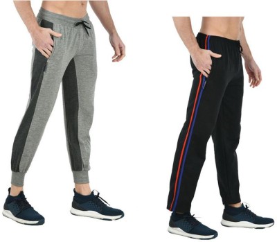 IndiWeaves Colorblock Men Black, Grey Track Pants