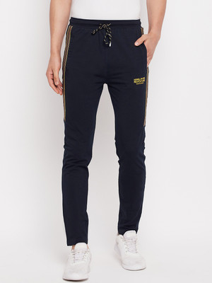 DUKE Striped Men Blue Track Pants