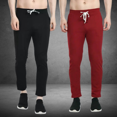 STYLERAGS Solid Men Black, Maroon Track Pants