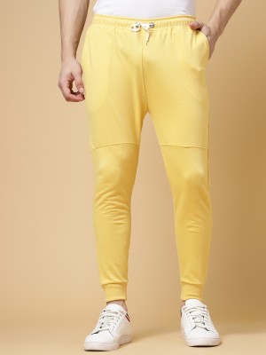 RIGO Solid Men Yellow Track Pants