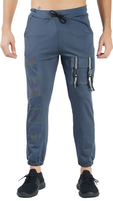 Plus Fitpro Self Design Men Grey Track Pants