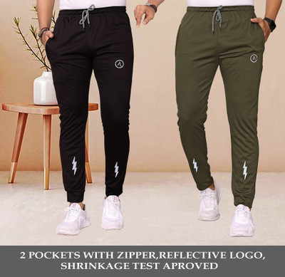 Kashvi Printed Men Black, Green Track Pants