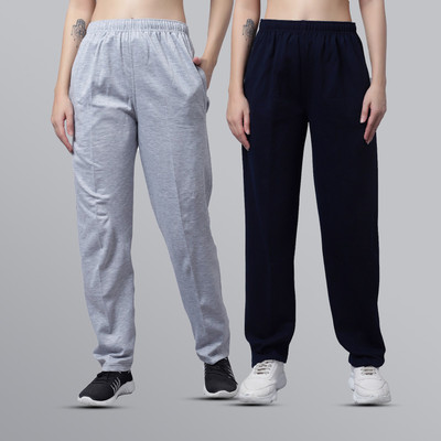 MACK JONNEY Solid Women Dark Blue, Grey Track Pants