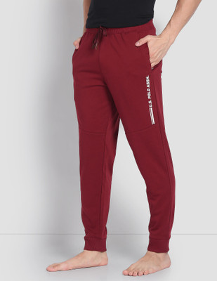 U.S. POLO ASSN. Solid, Printed Men Red Track Pants