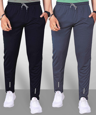 QFABRIX Solid Men Grey, Black Track Pants