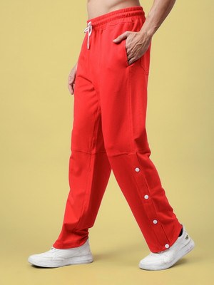 WEARDUDS Solid Men Red Track Pants