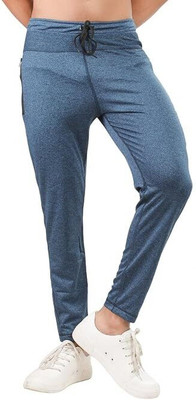 24 Street Solid Men Dark Blue Track Pants