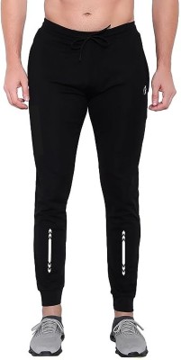 BLUE STAR SHARK Solid Men Black Track Pants