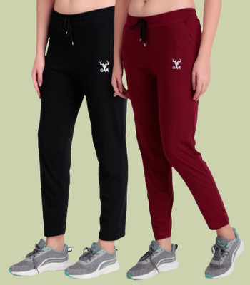 GAA Solid, Printed Women Black Track Pants