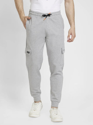 Spykar Solid Men Grey Track Pants