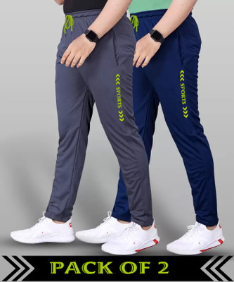 MSREALSON Printed Men Grey, Dark Blue Track Pants