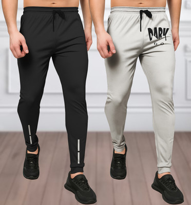 TENRUN Printed Men Black, Grey Track Pants