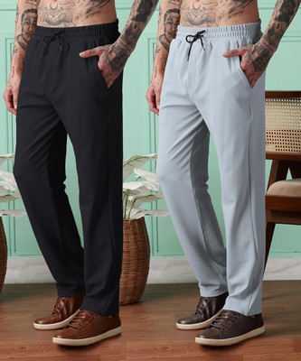 FOXTER Solid Men Black, Multicolor Track Pants