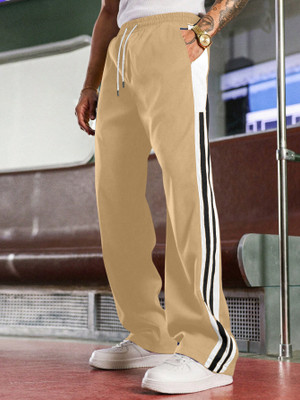 Rajovati Striped Men Beige Track Pants