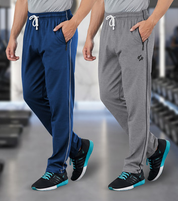 FEEL TRACK Solid Men Blue, Grey Track Pants