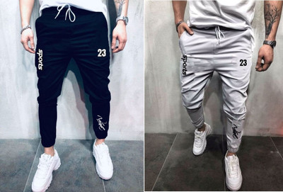 Conway Printed Men Grey, Grey Track Pants