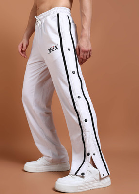 Zelixwear Self Design Men White Track Pants