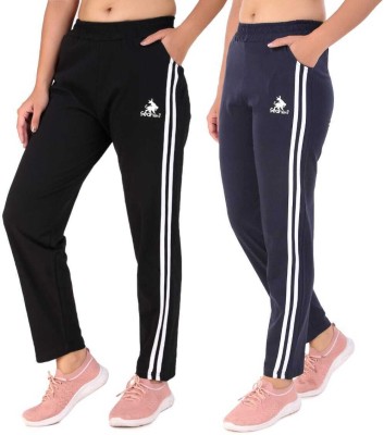 GAA Striped Women Black, Blue Track Pants